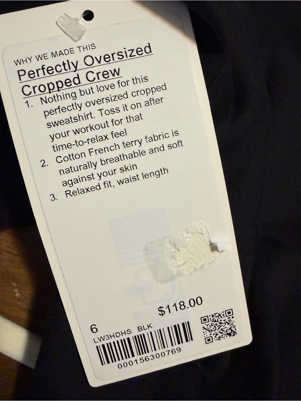 Lululemon Perfectly Cropped Crew in Black Size 6 NWT - Picture 4 of 5